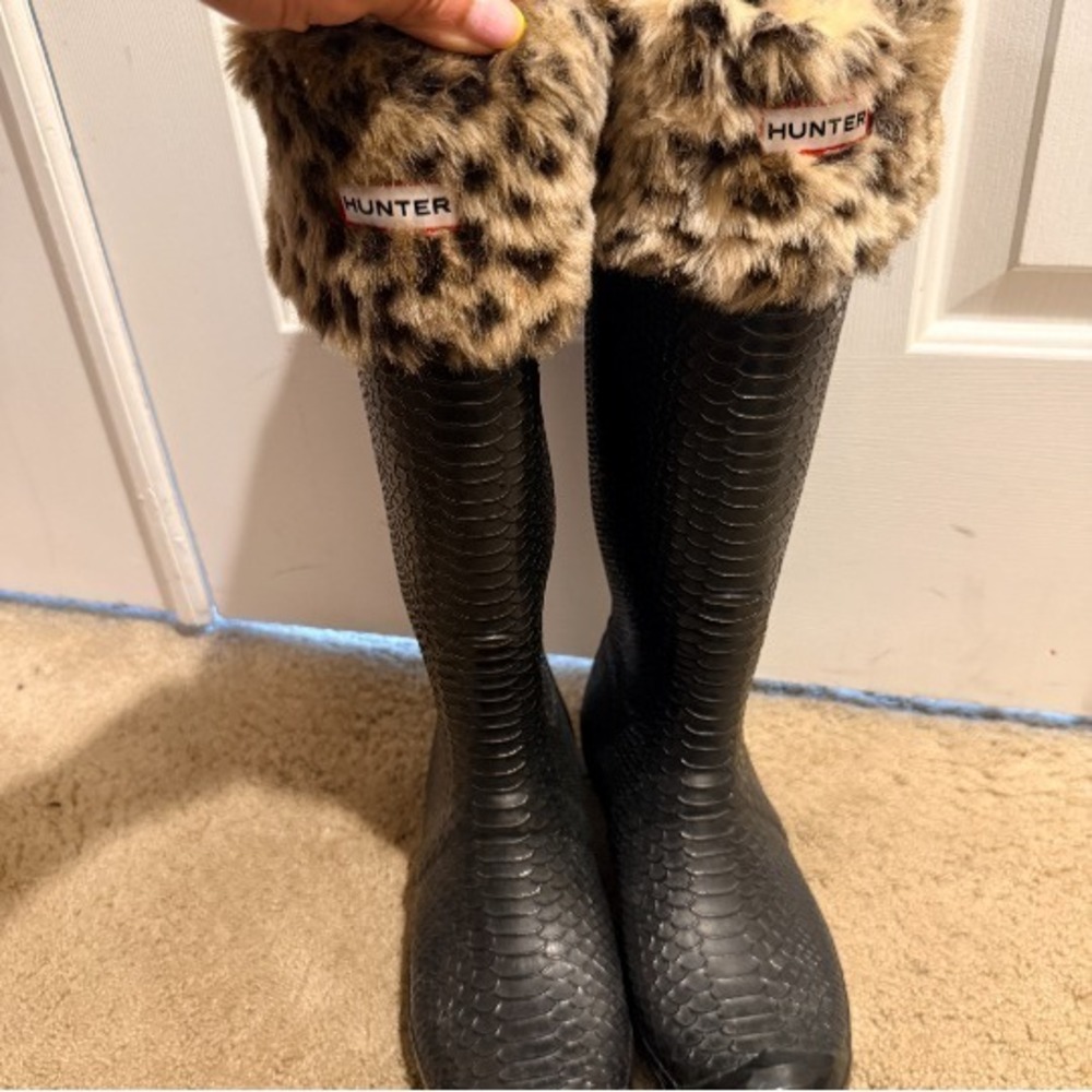 Previously Loved Dark Grey HUNTER Wellington Boots Size 10